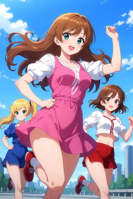 元気に走る女の子たち のサムネイル