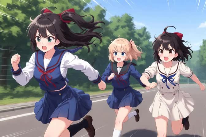 元気に走る女の子たち２ のサムネイル