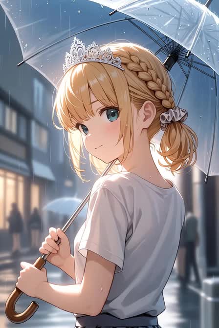 雨の中の美少女 のサムネイル